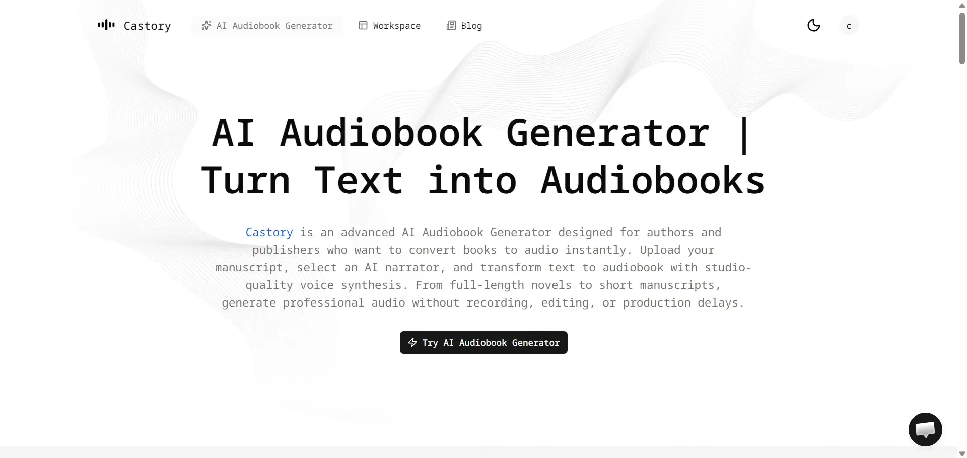 Castory's AI Audiobook Generator